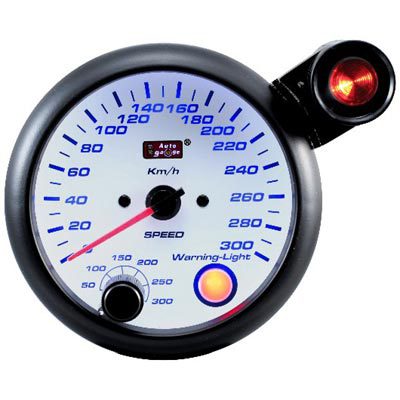 85mm Speed Meter White Face & Blue LED Series