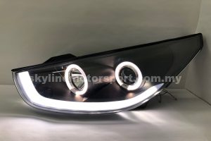 Hyundai Tucson 09-15 Projector Head Lamp DRL LED Black