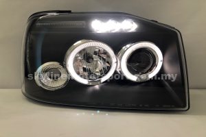 Nissan Frontier 01-04 Projector H/L DRL LED Ring Black