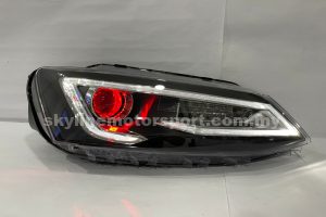 Volkswagen Jetta 12-15 Projector H/L Audi Style DRL LED Black (Devil Eyes)(WSRF)