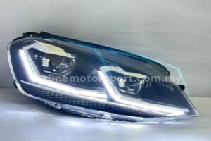 Volkswagen Golf MK7 12-15 Dual Projector Head Lamp DRL LED Black 7.5 Style (H7)(WSRF)