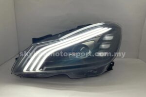 Mercedes Benz C-Class W204 11-13 Projector Head Lamp DRL LED Black (WSRF)