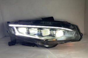 Honda Civic FC 16-21 4 Projector Head Lamp DRL LED Black (WSRF)