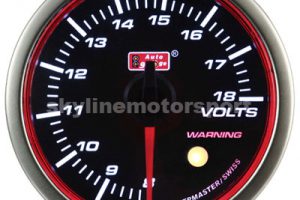 60mm Volt Gauge Super White LED Angel Ring (Black Face)