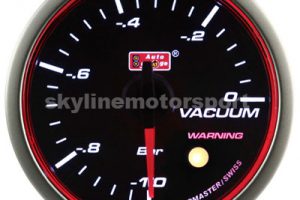 60mm Vacuum Gauge Super White LED Angel Ring (Black Face)