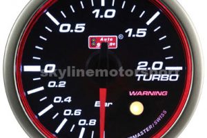 60mm Boost Gauge Super White LED Angel Ring (Black Face)