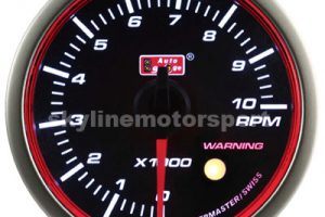 60mm Rpm Gauge Super White LED Angel Ring (Black Face)