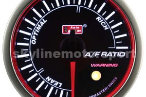 60mm Air Fuel Ratio Gauge Super White LED Angel Ring (Black Face)