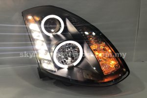 Nissan Skyline G-35 2D 03-07 Projector H/L DRL LED Ring Black (D2S)