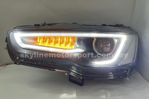 Mitsubishi Lancer 07-16 A5 Style Projector H-L DRL Led Light Strip Black
