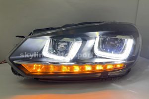 Volkswagen Golf 6 09-11 Projector H-L DRL Led Black