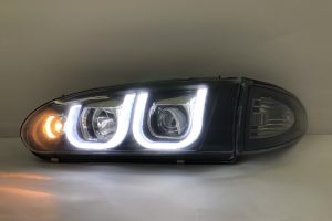 Proton Wira Projector H-L DRL Led U Style Black Glass