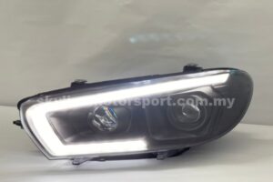 Volkwagen Scirocco 15-18 Projector H/L DRL Led Black (WSRF)(D1S)(Sonar)