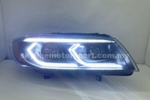 BMW 3 Series E90 05-11 Dual Projector Head Lamp DRL LED Black (WSRF)