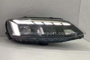 Volkswagen Jetta 12-15 Dual Projector Head Lamp Audi Style DRL LED Black (WSRF)
